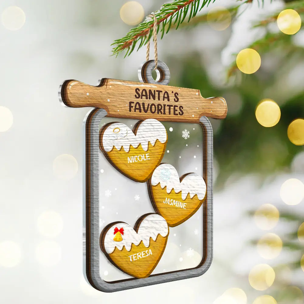 Gingerbread Cookie Our Family - Personalized 2-Layered Mix Ornament ORNA1210