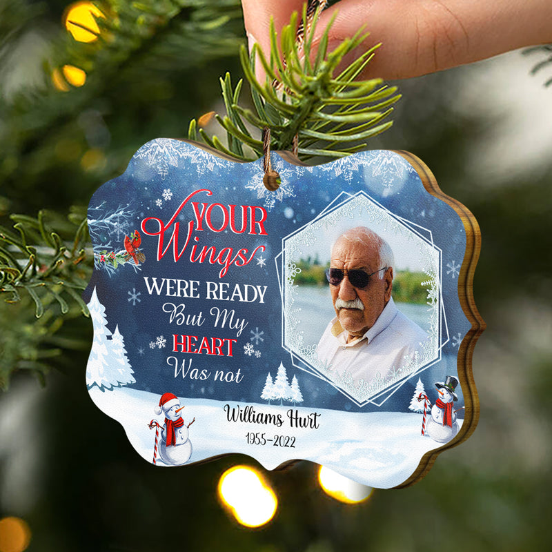 Custom Photo Someone We Love Is In Heaven - Christmas Gift - Memorial Gift For Family - Personalized Custom Wooden Ornament ORNA1210