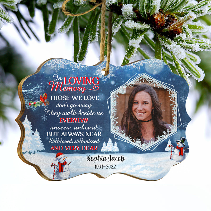 Custom Photo Someone We Love Is In Heaven - Christmas Gift - Memorial Gift For Family - Personalized Custom Wooden Ornament ORNA1210