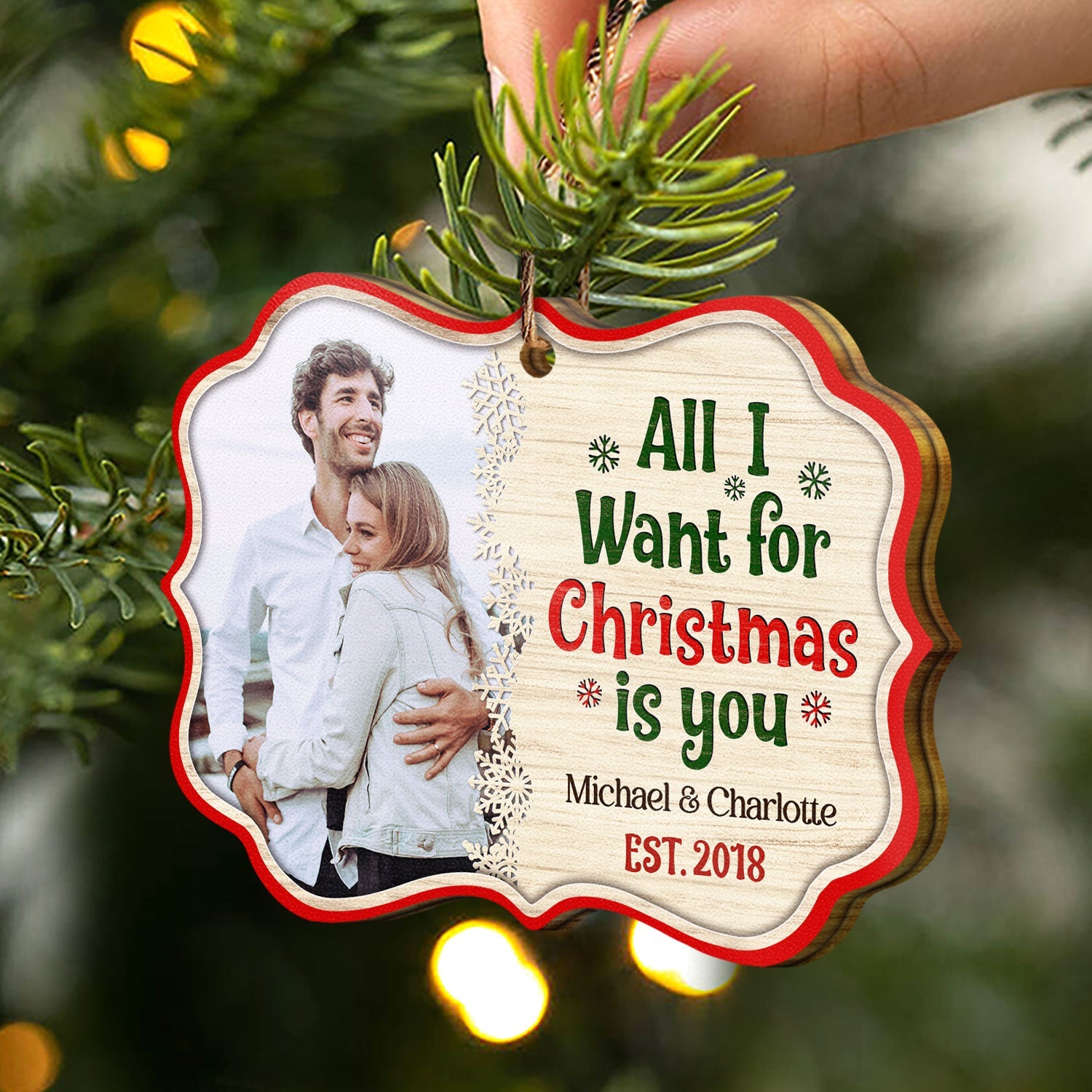 Custom Photo You're The Only One I Want To Annoy - Christmas Gift For Couple - Personalized Custom Wooden Ornament ORNA1210
