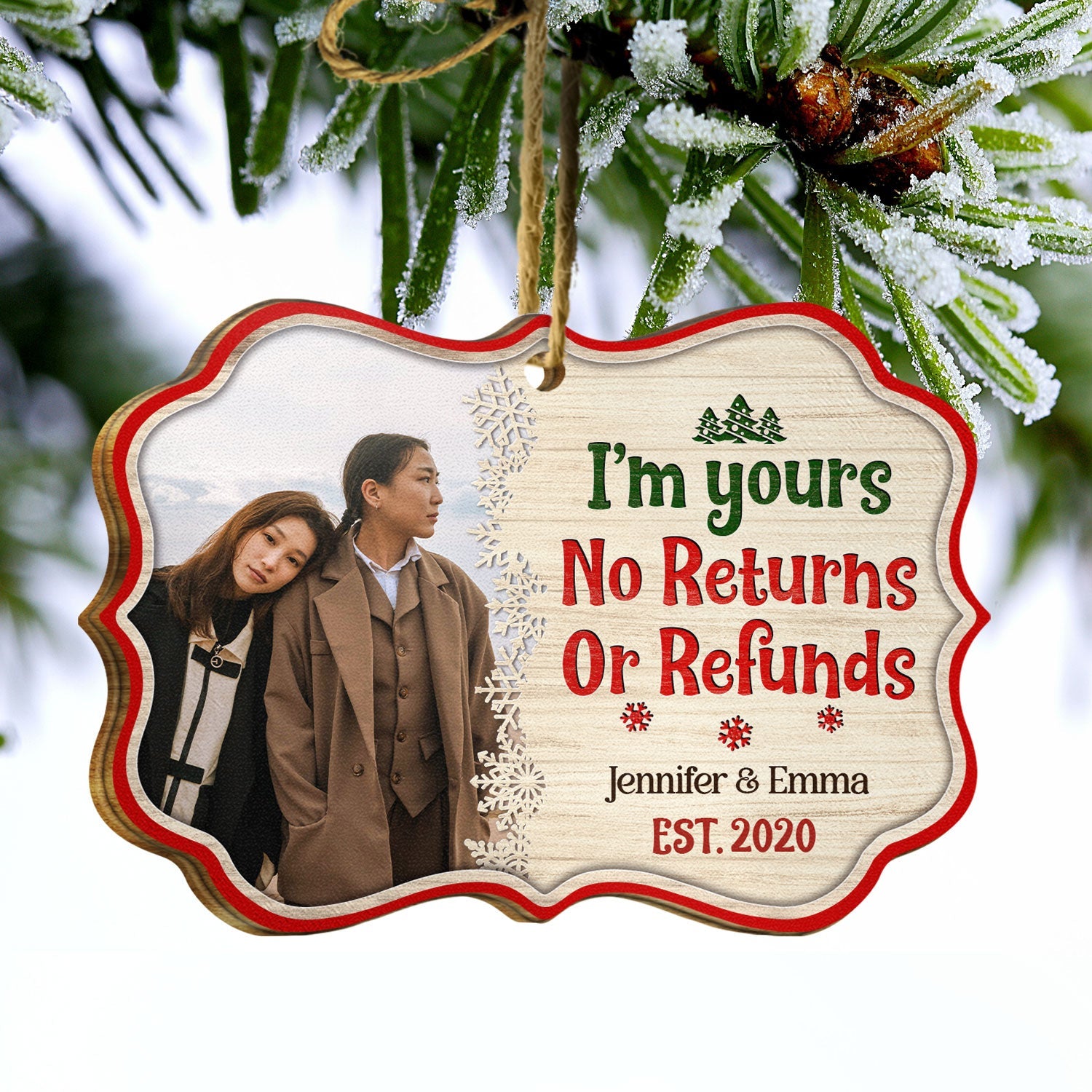 Custom Photo You're The Only One I Want To Annoy - Christmas Gift For Couple - Personalized Custom Wooden Ornament ORNA1210