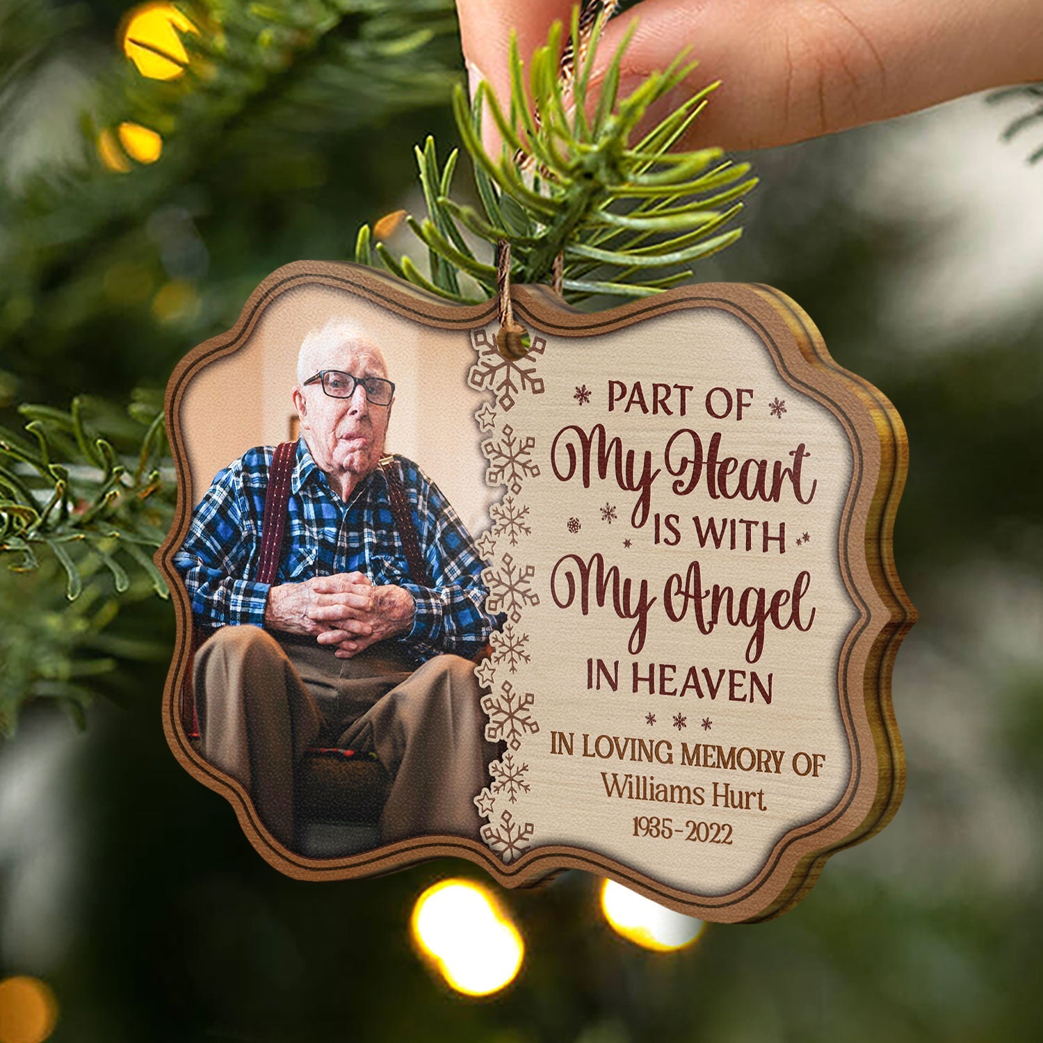Custom Photo Always On My Mind Forever In My Heart - Memorial Gift For Family - Personalized Wooden Ornament ORNA1210
