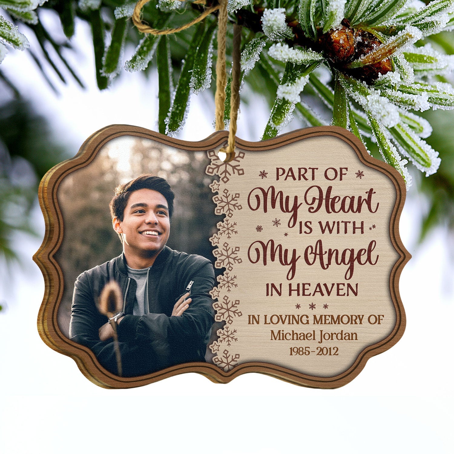 Custom Photo Always On My Mind Forever In My Heart - Memorial Gift For Family - Personalized Wooden Ornament ORNA1210