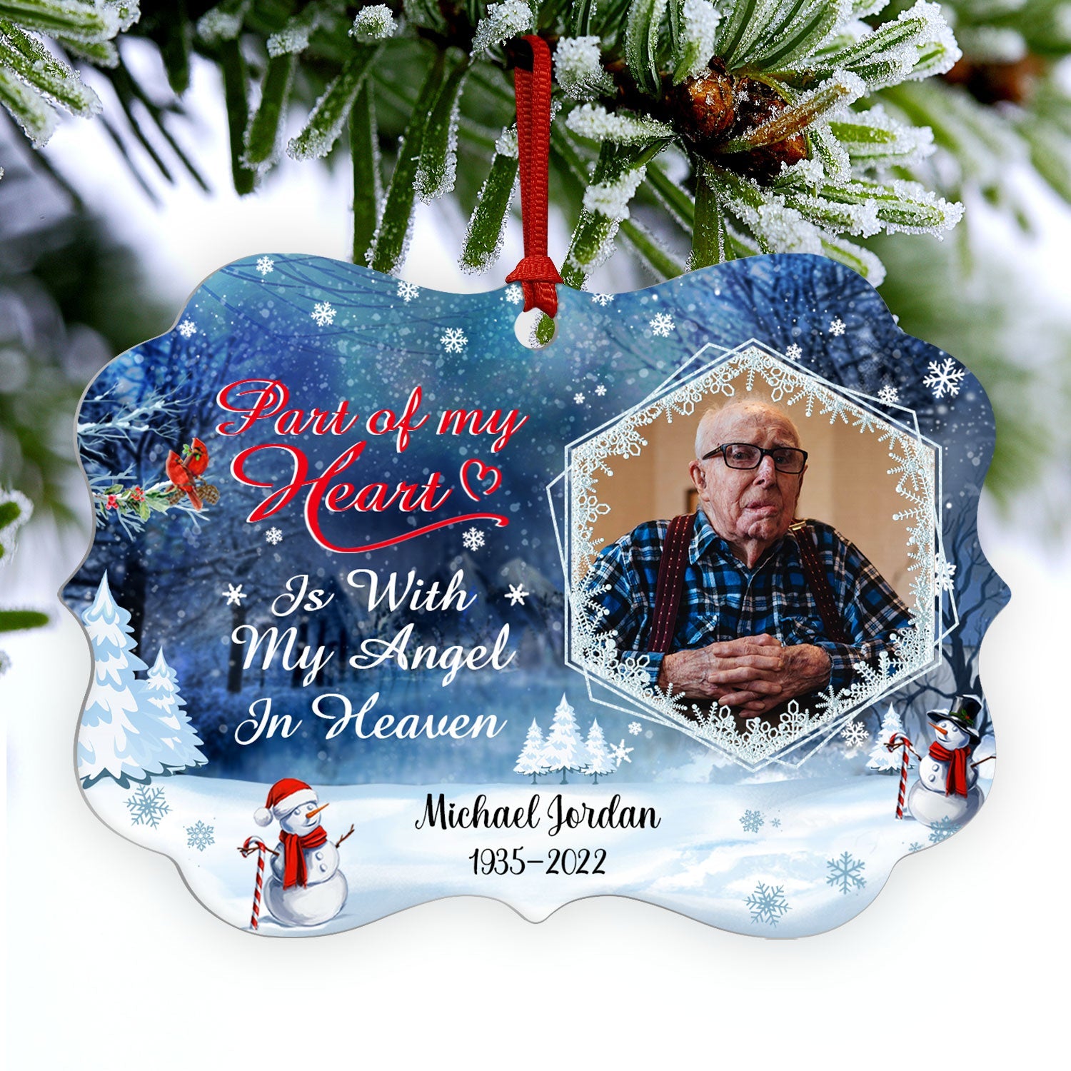 Custom Photo In Loving Memory Those We Love Don't Go Away - Memorial Gift For Family - Personalized Custom Aluminum Ornament ORNA1210