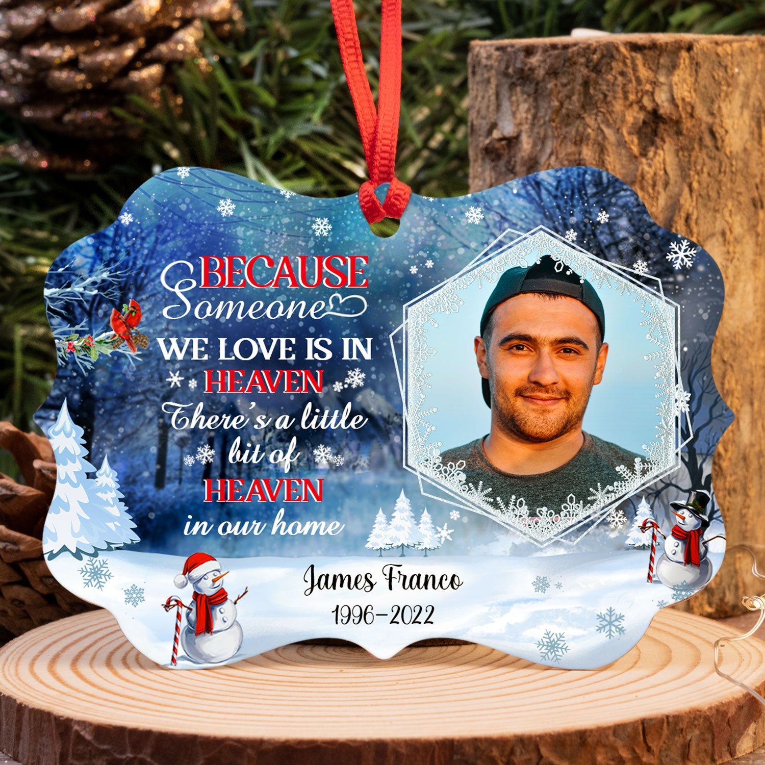Custom Photo In Loving Memory Those We Love Don't Go Away - Memorial Gift For Family - Personalized Custom Aluminum Ornament ORNA1210
