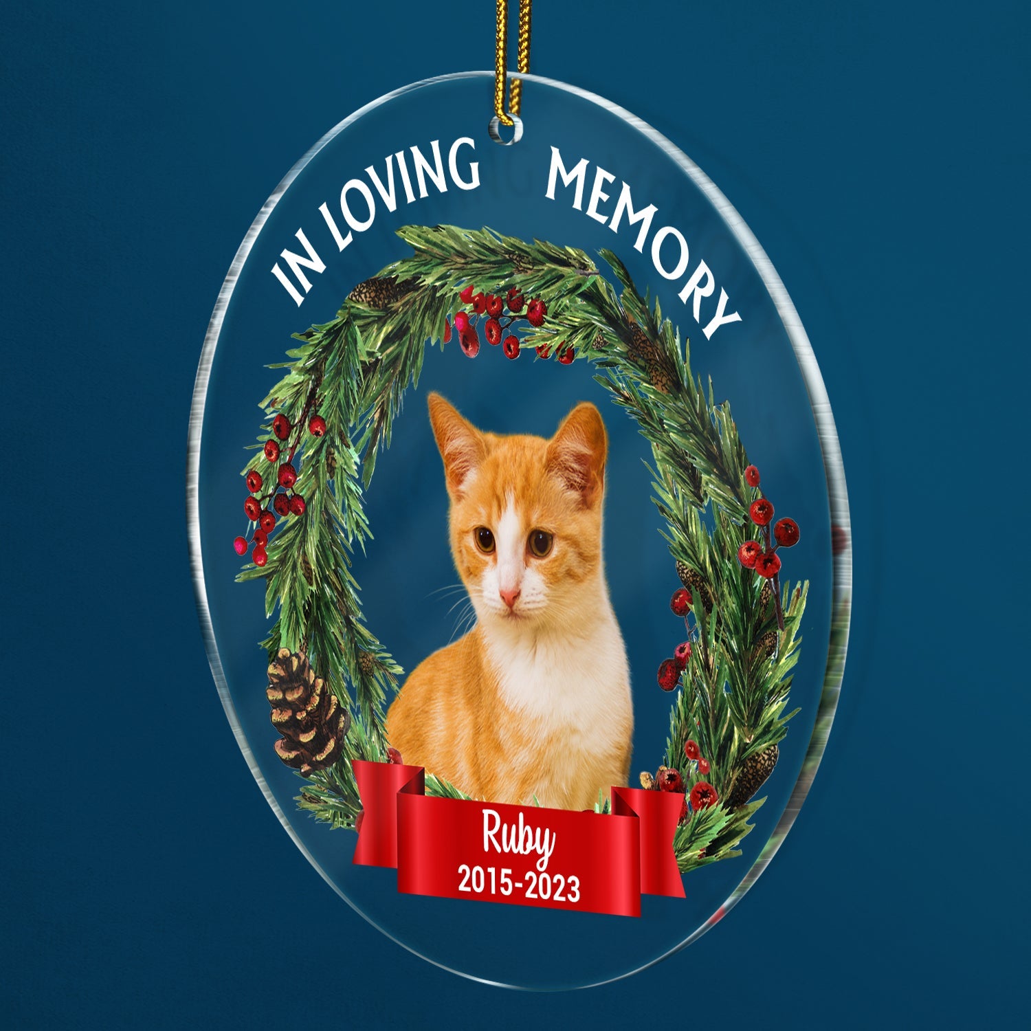 Custom Photo In Loving Memory - Christmas, Memorial Gift For Family, Pet Lovers - Personalized Circle Acrylic Ornament ORNA1210