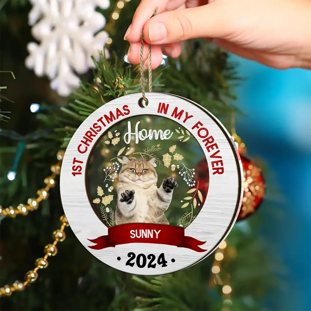 Custom Photo My Forever Home - Christmas Gift For Pet Lovers - Personalized 2-Layered Mix Ornament ORNA1210
