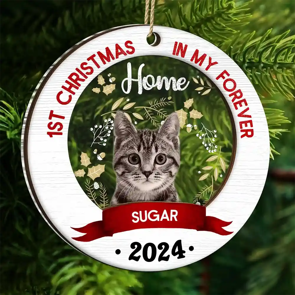 Custom Photo My Forever Home - Christmas Gift For Pet Lovers - Personalized 2-Layered Mix Ornament ORNA1210