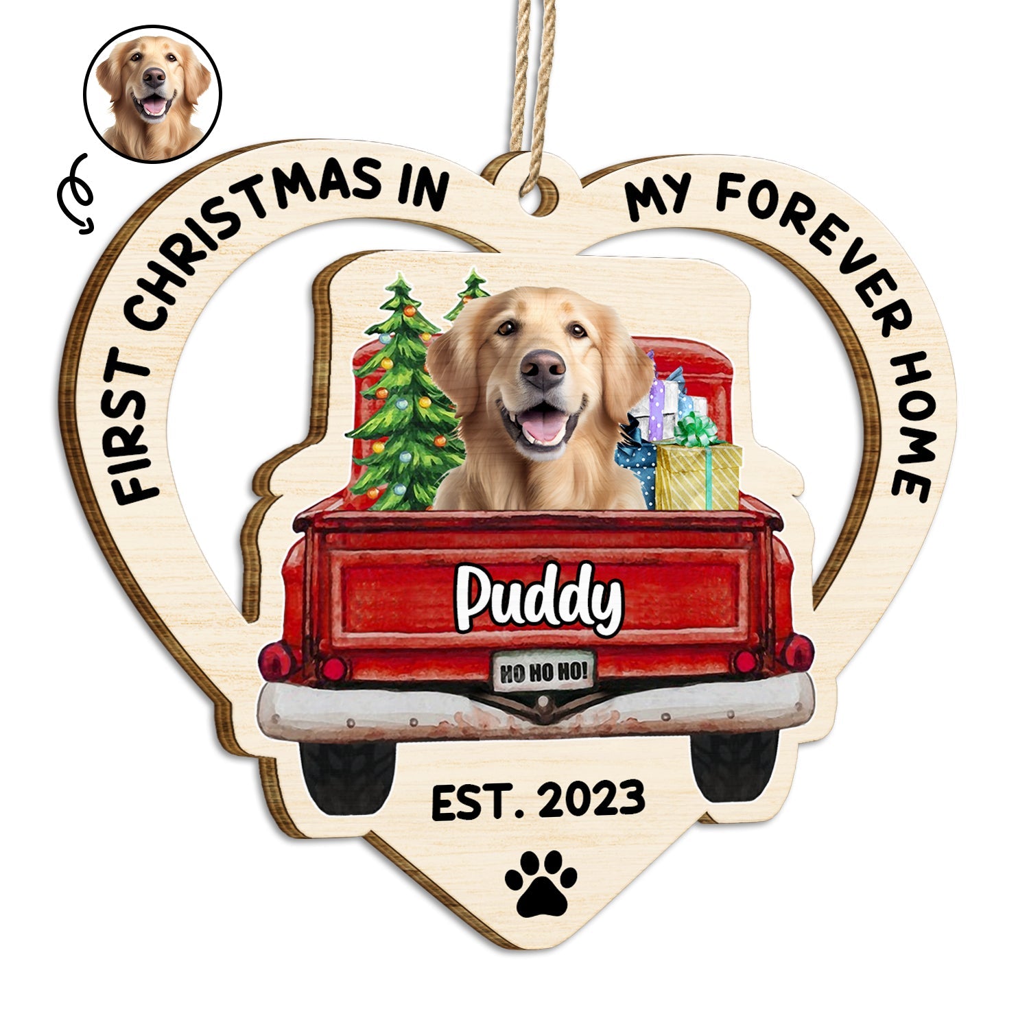 Custom Photo In My Forever Home - Christmas Gift For Pet Lovers - Personalized Wooden Cutout Ornament ORNA1210