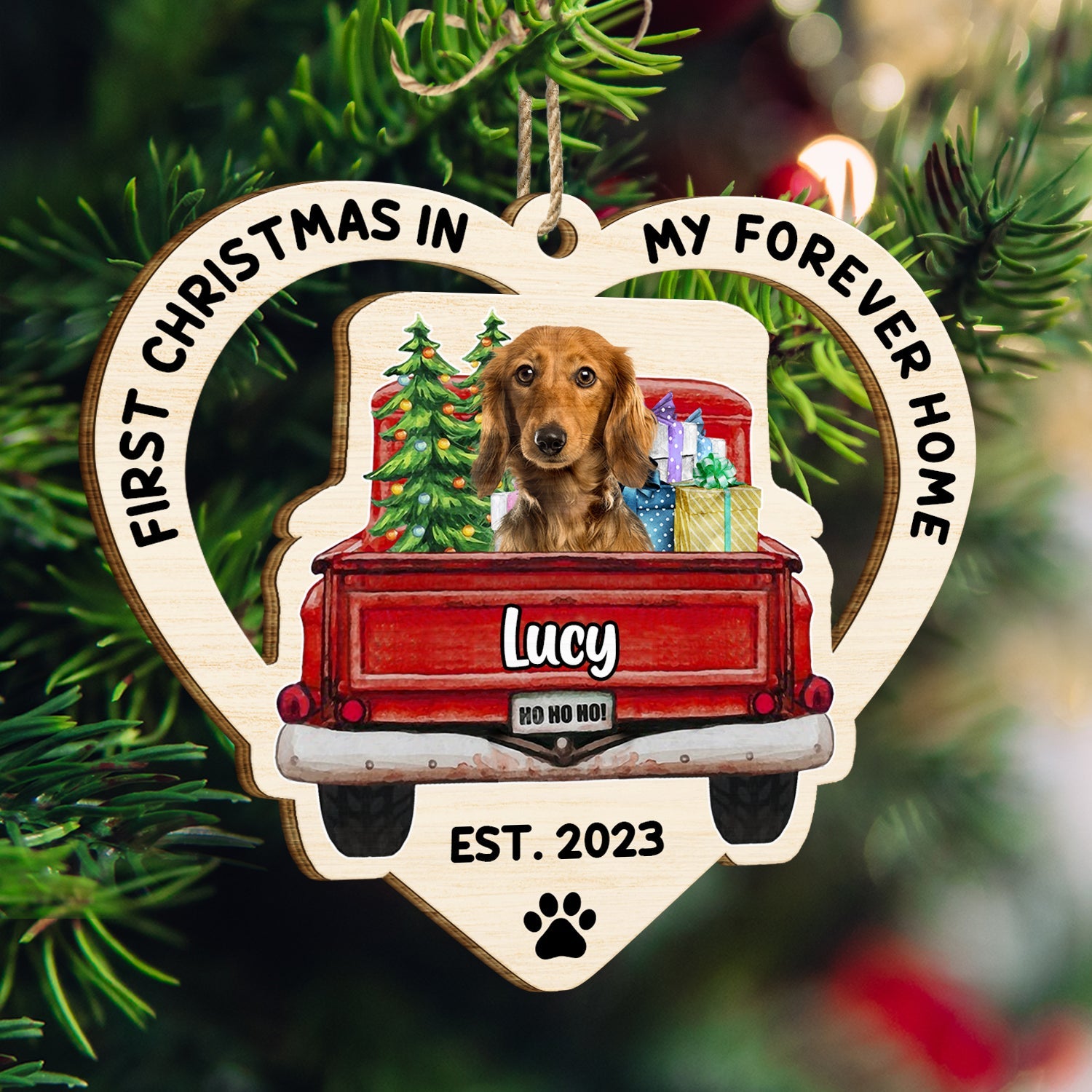 Custom Photo In My Forever Home - Christmas Gift For Pet Lovers - Personalized Wooden Cutout Ornament ORNA1210