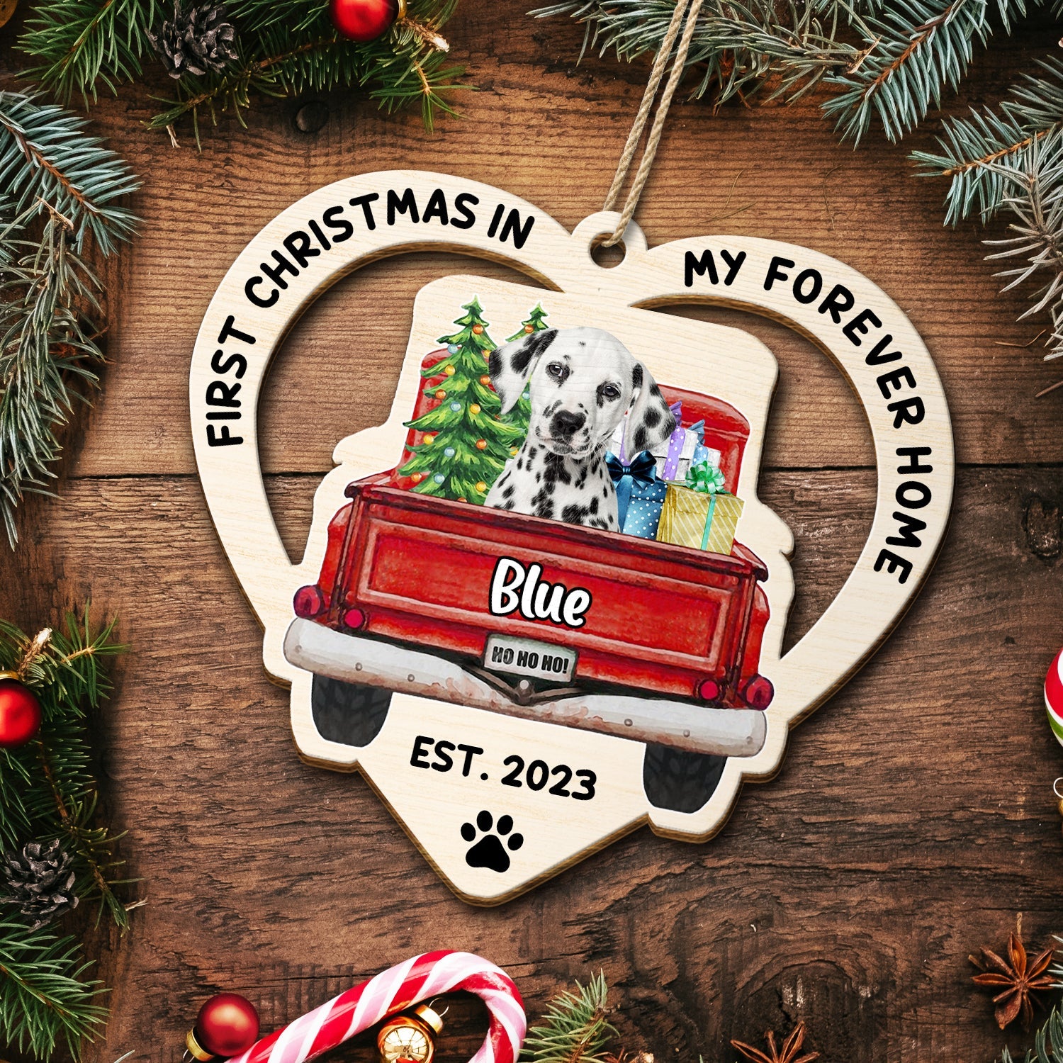 Custom Photo In My Forever Home - Christmas Gift For Pet Lovers - Personalized Wooden Cutout Ornament ORNA1210