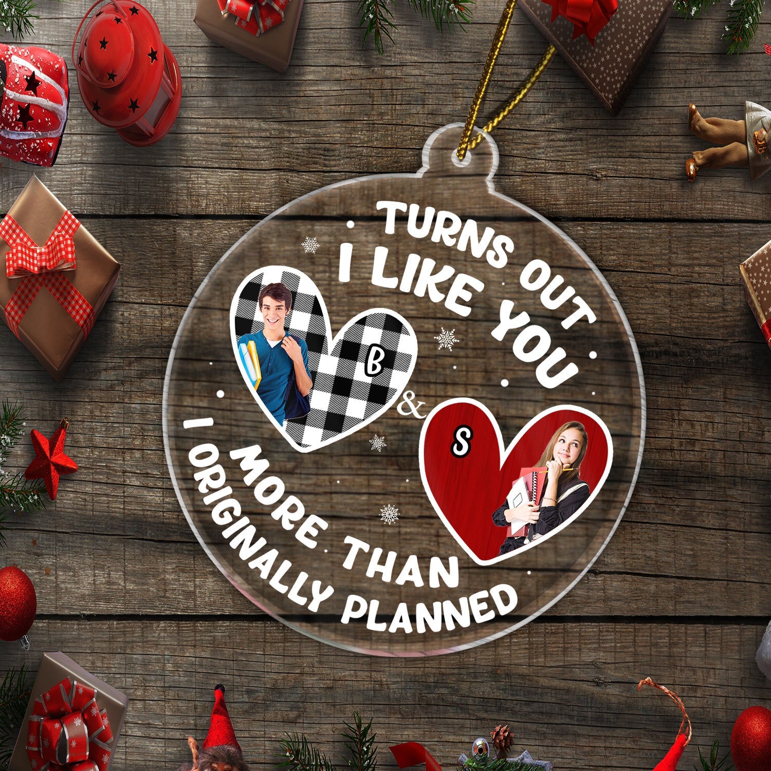 Custom Photo I Originally Planned - Christmas Gift For Couples - Personalized Custom Shaped Acrylic Ornament ORNA1210