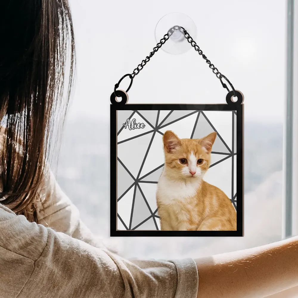 Custom Photo Life Is Better With Dogs Cats - Personalized Window Hanging Suncatcher Ornament ORNA1210
