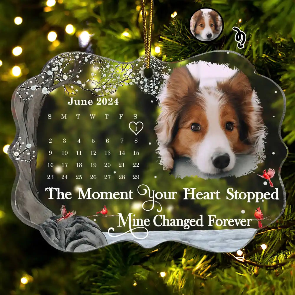 Christmas Custom Photo The Moment Your Heart Stopped Calendar - Personalized Medallion Acrylic Ornament ORNA1210