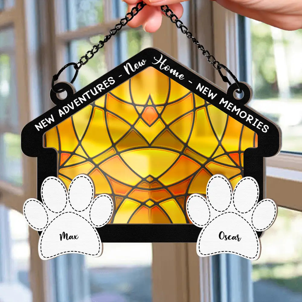New Home New Adventures New Memories - Personalized Window Hanging Suncatcher Ornament ORNA1210