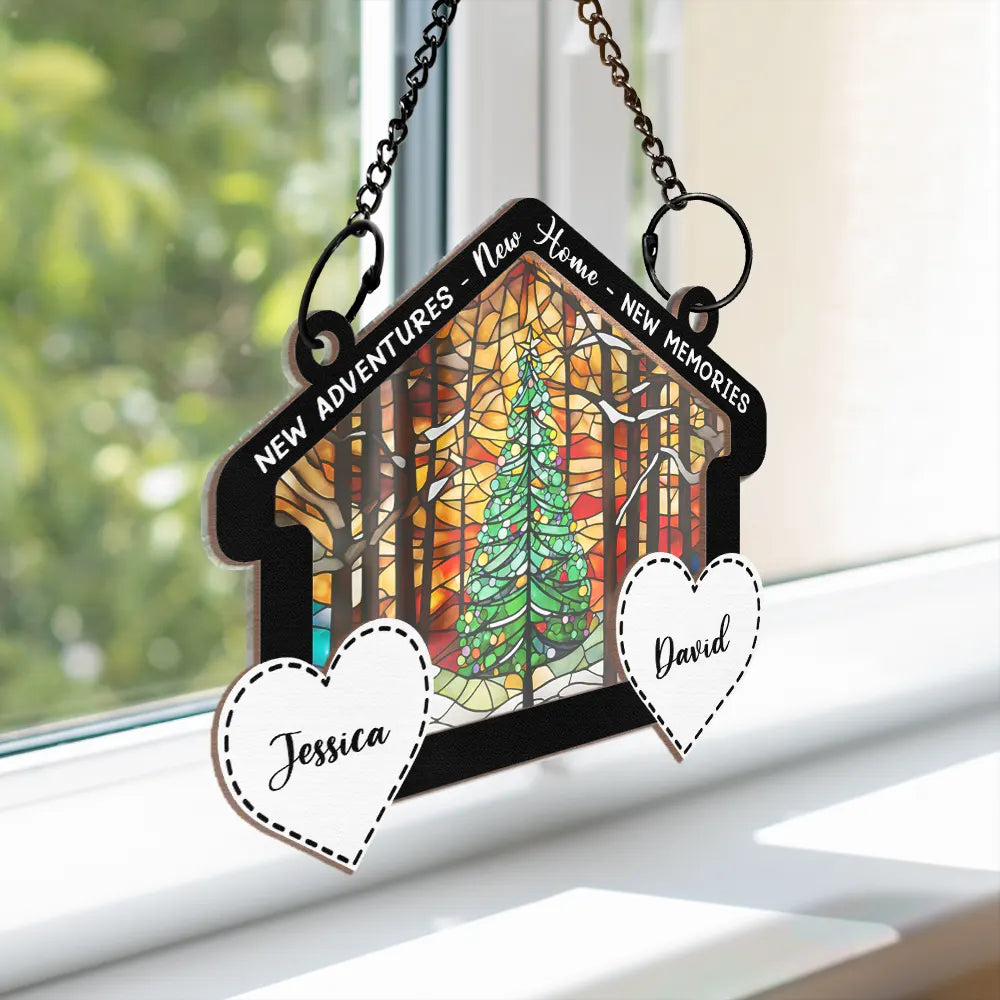New Home New Adventures New Memories - Personalized Window Hanging Suncatcher Ornament ORNA1210