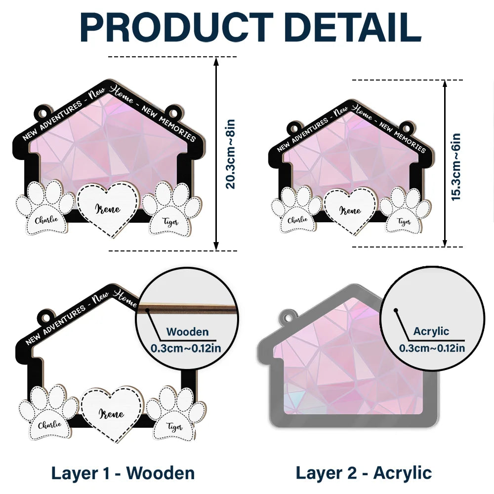 New Home New Adventures New Memories - Personalized Window Hanging Suncatcher Ornament ORNA1210