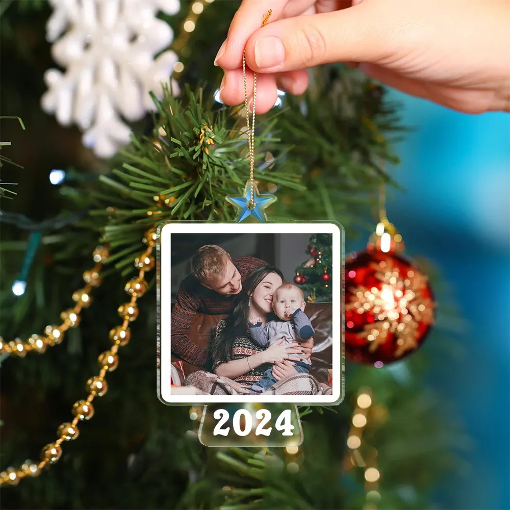 Custom Photo Christmas Tree - Personalized Custom Shaped Acrylic Ornament ORNA1210