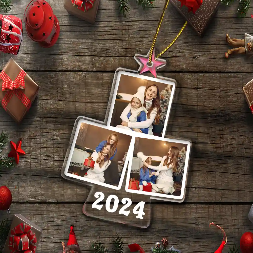 Custom Photo Christmas Tree - Personalized Custom Shaped Acrylic Ornament ORNA1210