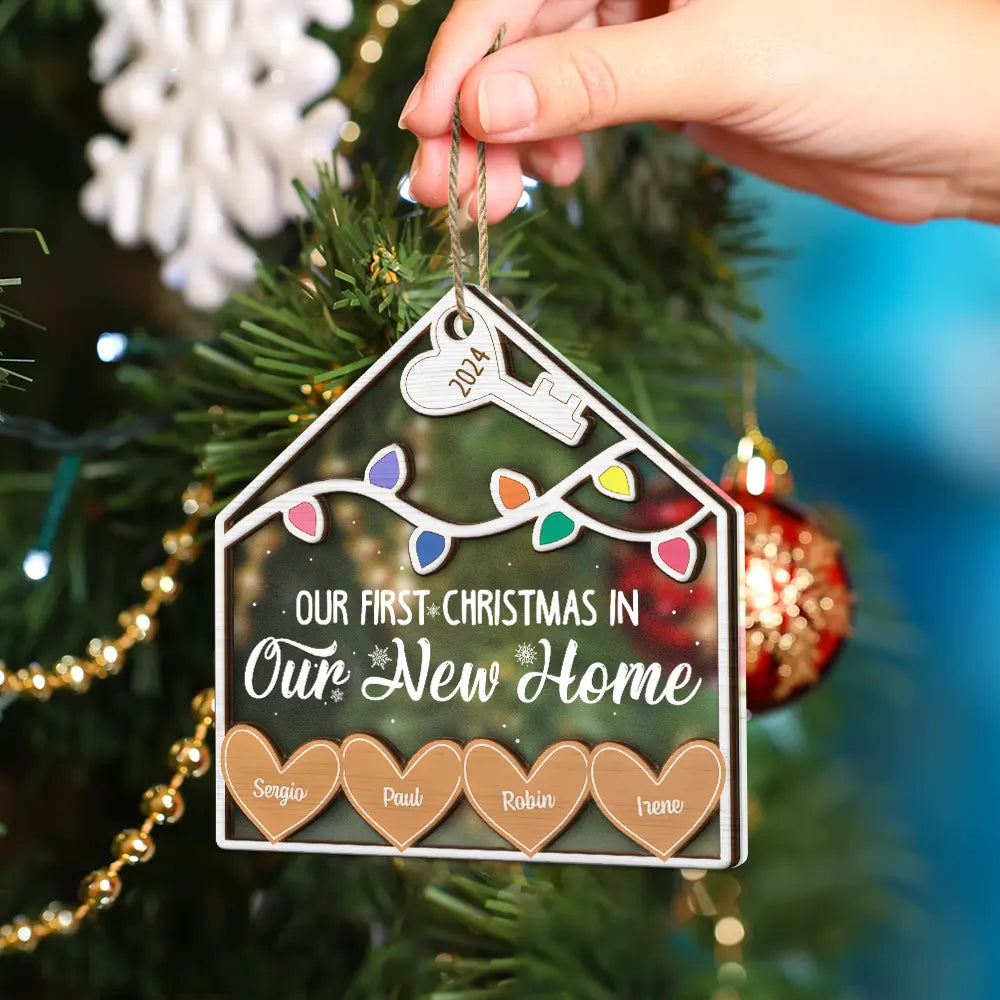 Our 1st Christmas In Our New Home - Personalized 2-Layered Mix Ornament ORNA1210