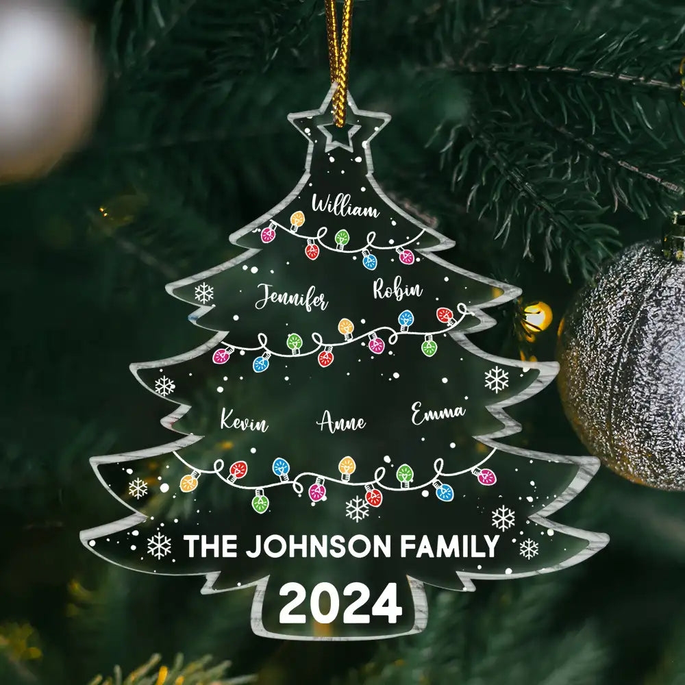 Christmas Tree Family - Personalized Custom Shaped Acrylic Ornament ORNA1210