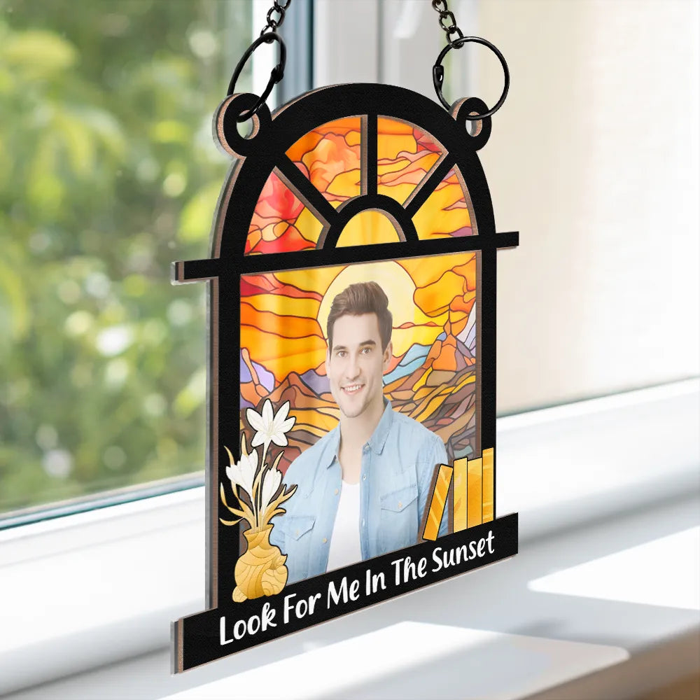 Custom Photo Look For Me - Personalized Window Hanging Suncatcher Ornament ORNA1210