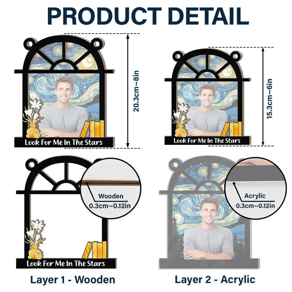 Custom Photo Look For Me - Personalized Window Hanging Suncatcher Ornament ORNA1210