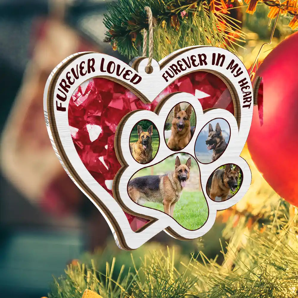 Custom Photo Furever Loved - Personalized Suncatcher Ornament ORNA1210