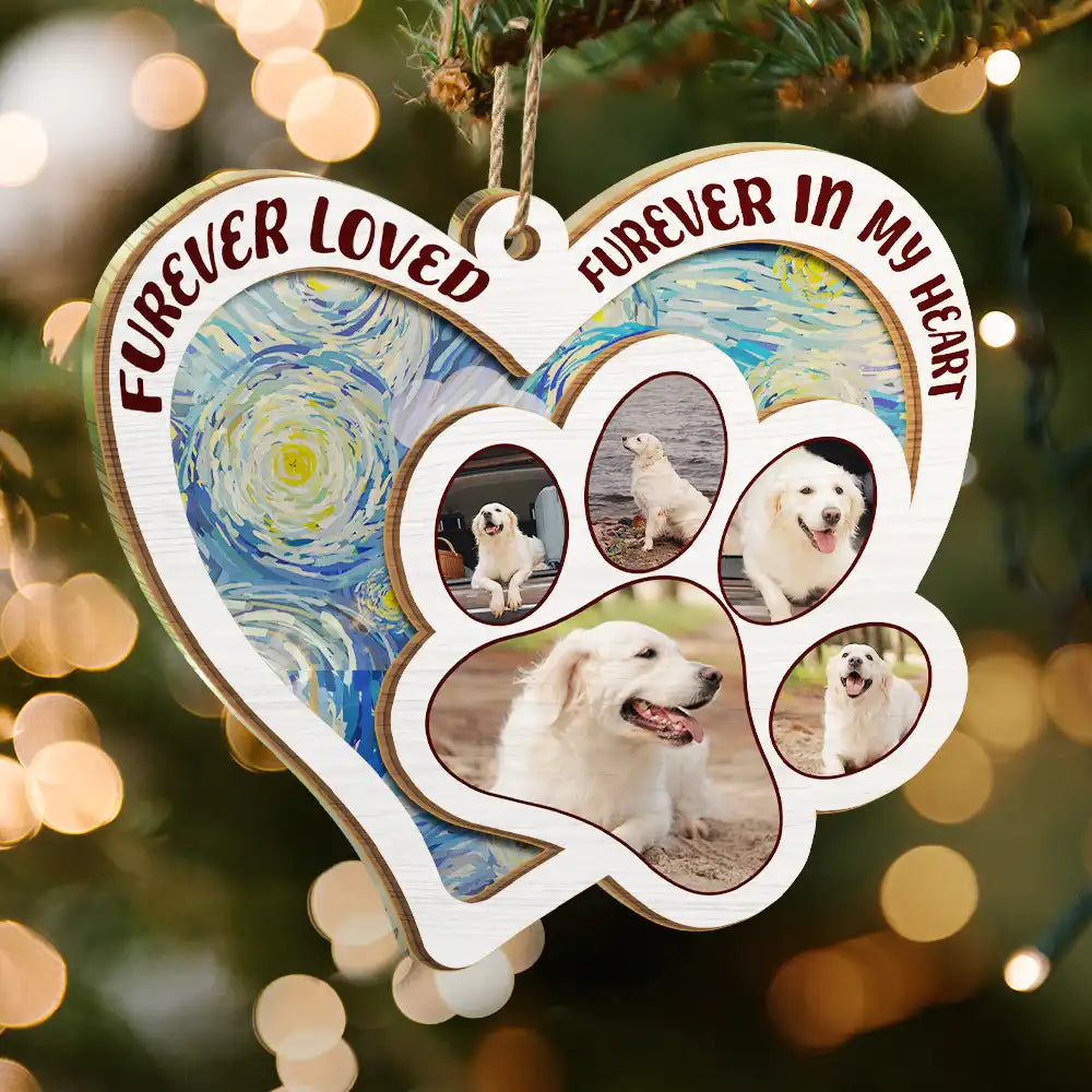 Custom Photo Furever Loved - Personalized Suncatcher Ornament ORNA1210