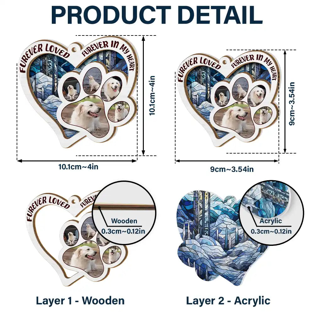 Custom Photo Furever Loved - Personalized Suncatcher Ornament ORNA1210