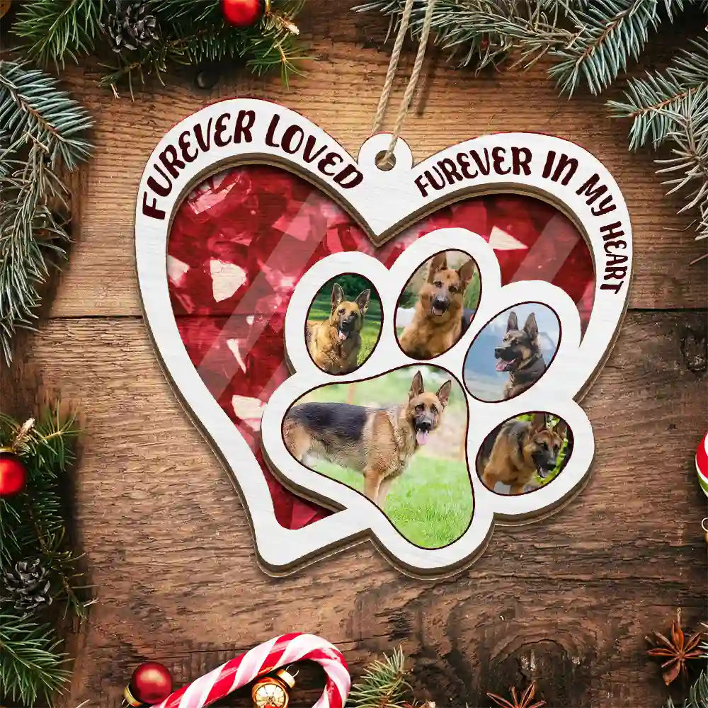 Custom Photo Furever Loved - Personalized Suncatcher Ornament ORNA1210