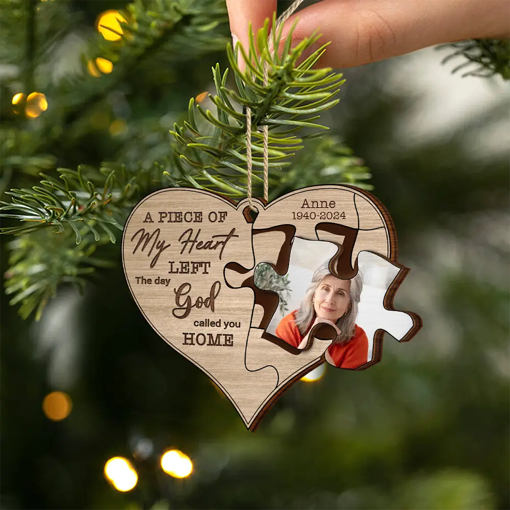 Custom Photo Memorial The Day God Called You Home - Personalized 2-Layered Wooden Ornament ORNA1210