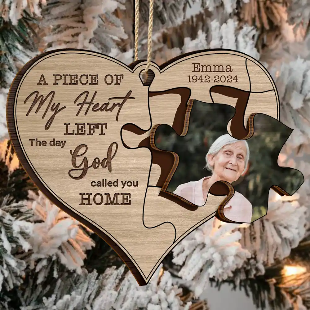 Custom Photo Memorial The Day God Called You Home - Personalized 2-Layered Wooden Ornament ORNA1210