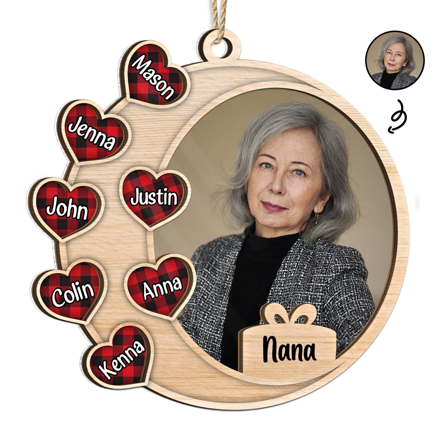 Custom Photo Heart Frame - Christmas Gift For Parents And Grandparents - Personalized 2-Layered Mix Ornament ORNA1210