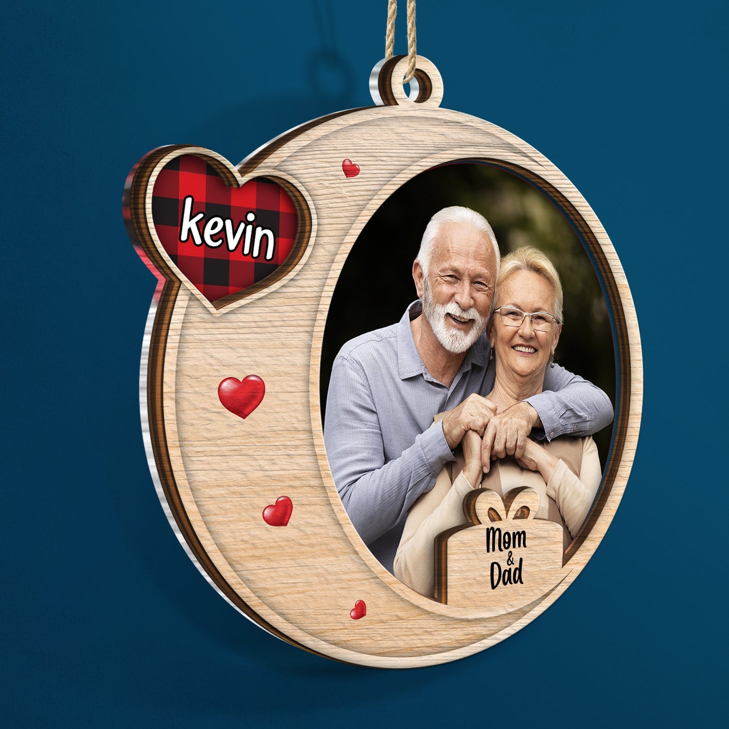 Custom Photo Heart Frame - Christmas Gift For Parents And Grandparents - Personalized 2-Layered Mix Ornament ORNA1210