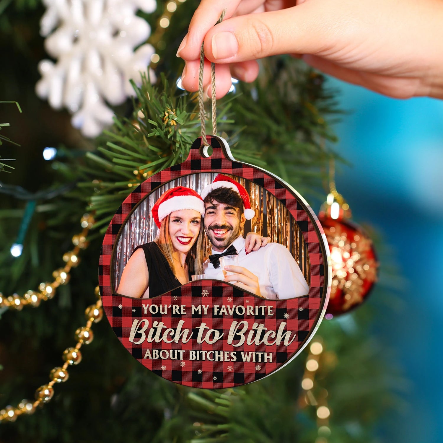 Custom Photo You Are The Reason I Don't Punch People At Work - Christmas Gifts For Colleagues, Coworker, Besties - Personalized 2-Layered Mix Ornament ORNA1210