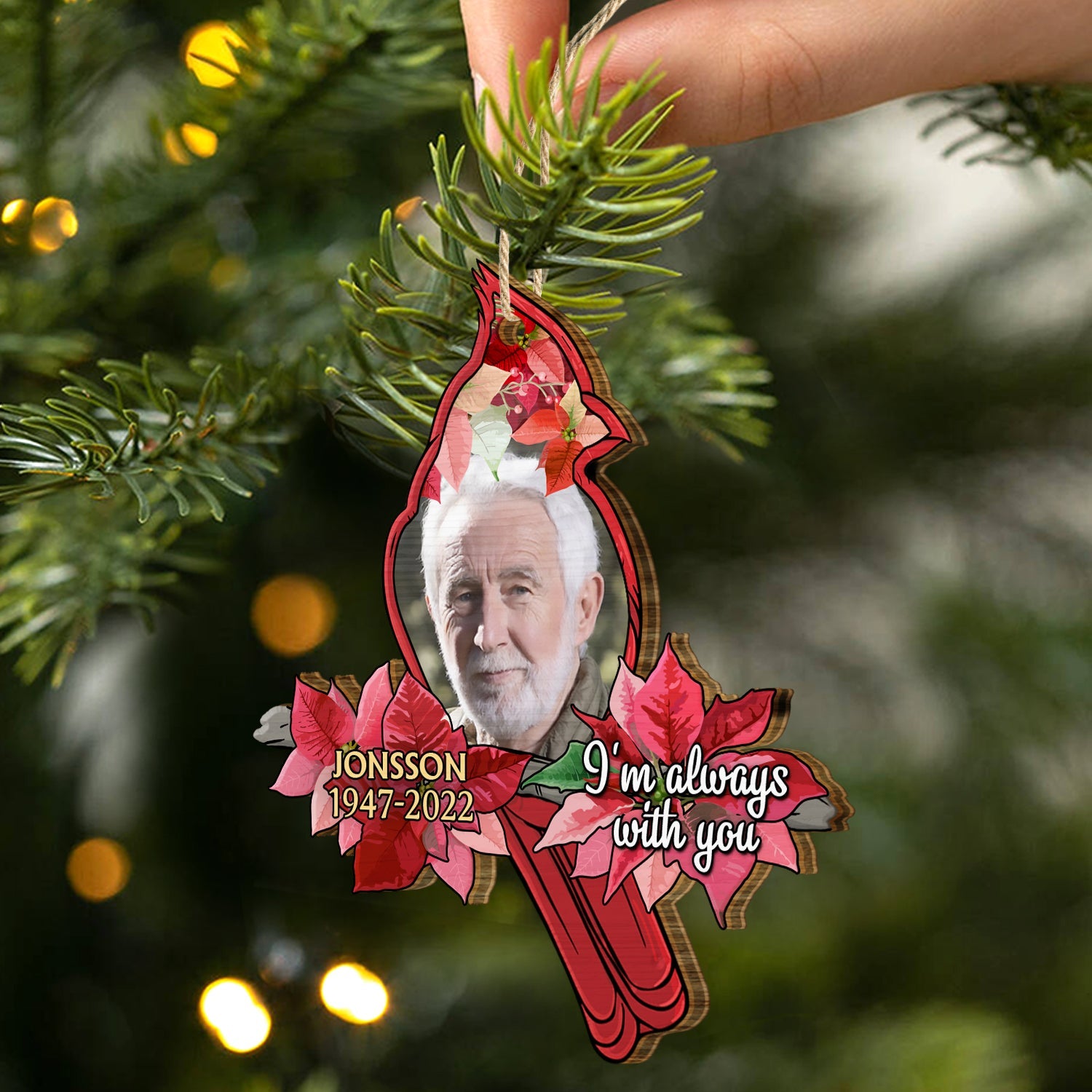 Custom Photo I'm Always With You - Remembrance, Grief, Memorial Gift For Family - Personalized Custom Shaped Wooden Ornament ORNA1210