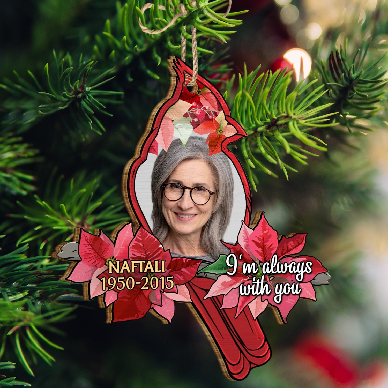 Custom Photo I'm Always With You - Remembrance, Grief, Memorial Gift For Family - Personalized Custom Shaped Wooden Ornament ORNA1210