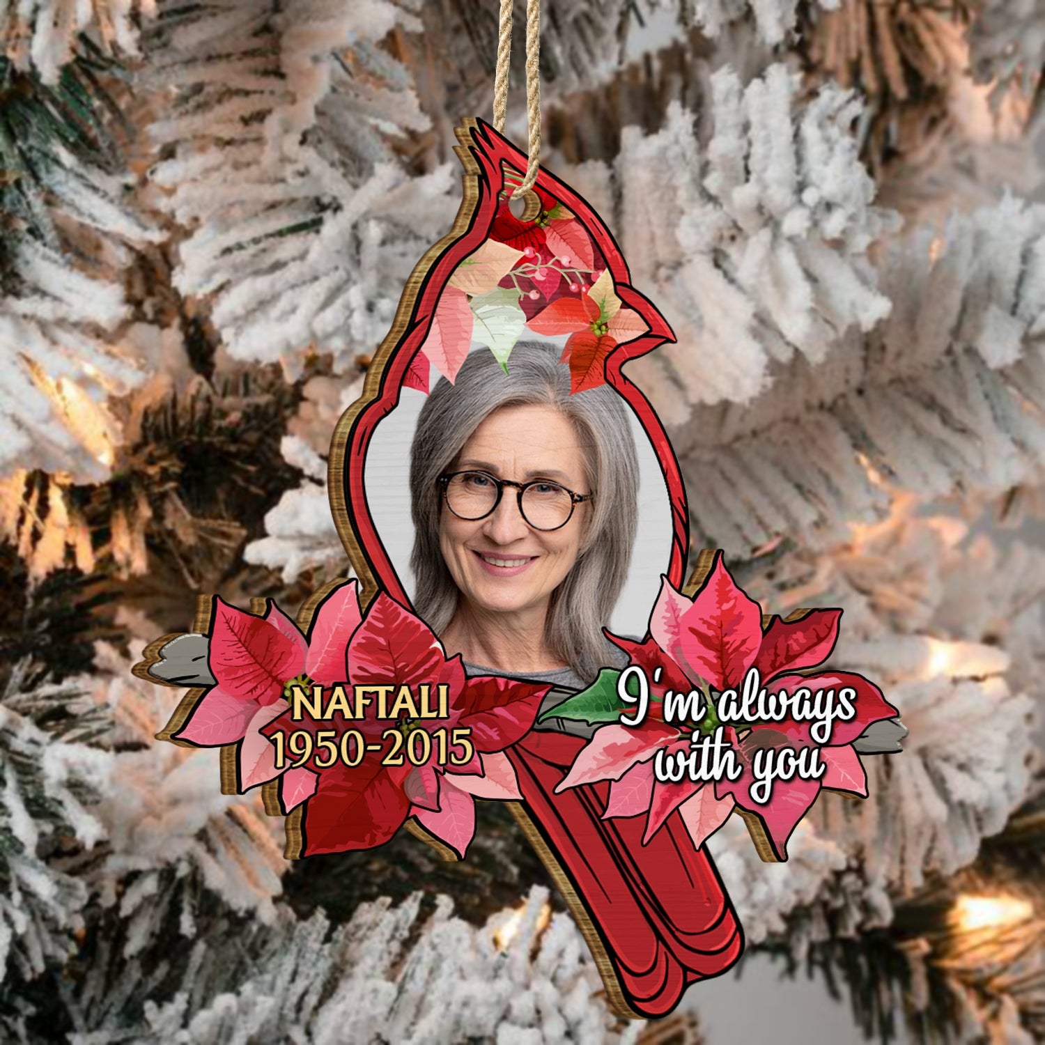 Custom Photo I'm Always With You - Remembrance, Grief, Memorial Gift For Family - Personalized Custom Shaped Wooden Ornament ORNA1210