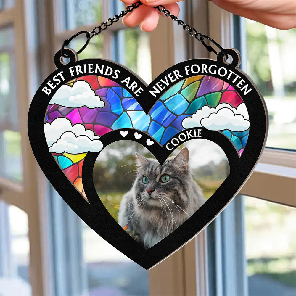 Custom Photo My Favorite Hello And Hardest Goodbye - Personalized Window Hanging Suncatcher Ornament ORNA1210