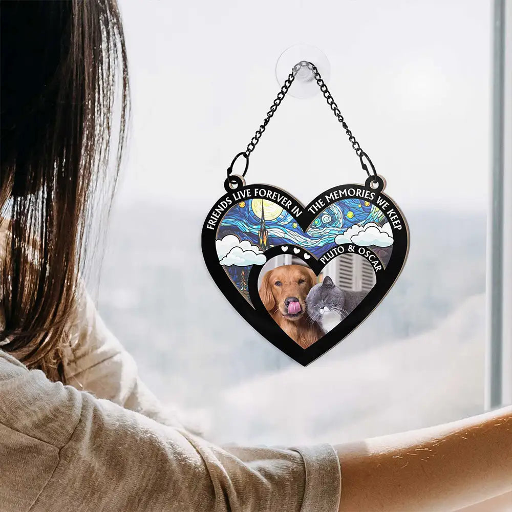 Custom Photo My Favorite Hello And Hardest Goodbye - Personalized Window Hanging Suncatcher Ornament ORNA1210