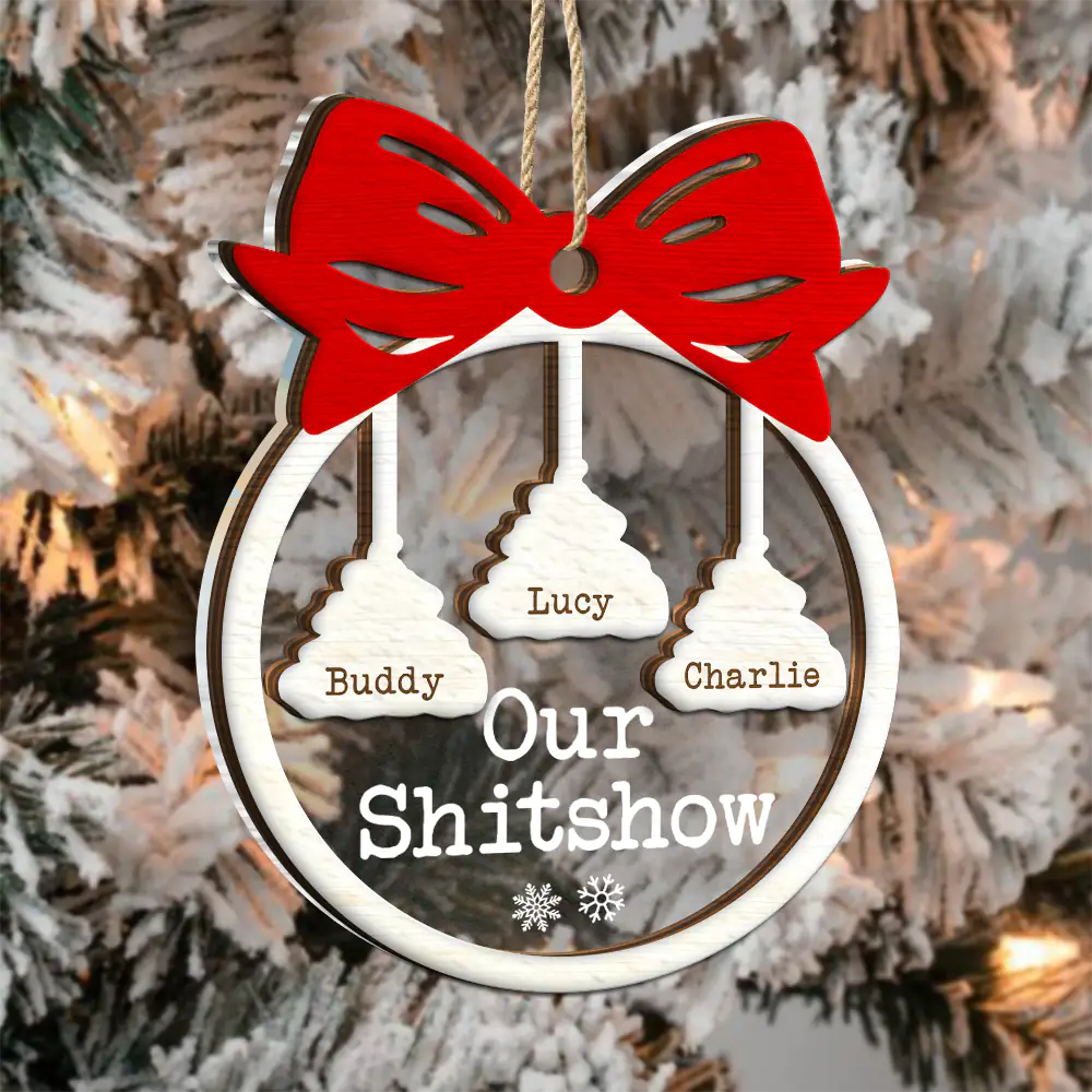 Funny Christmas Family Welcome To Our Show - Personalized 2-Layered Mix Ornament ORNA1210