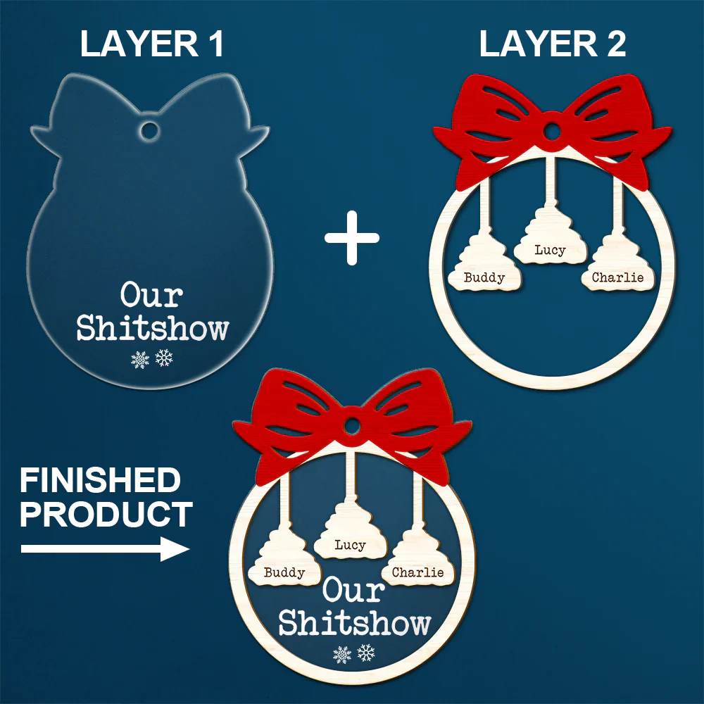 Funny Christmas Family Welcome To Our Show - Personalized 2-Layered Mix Ornament ORNA1210