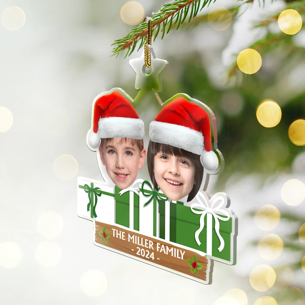 Custom Photo Funny Face Family, Friends - Personalized Cutout Acrylic Ornament ORNA1210