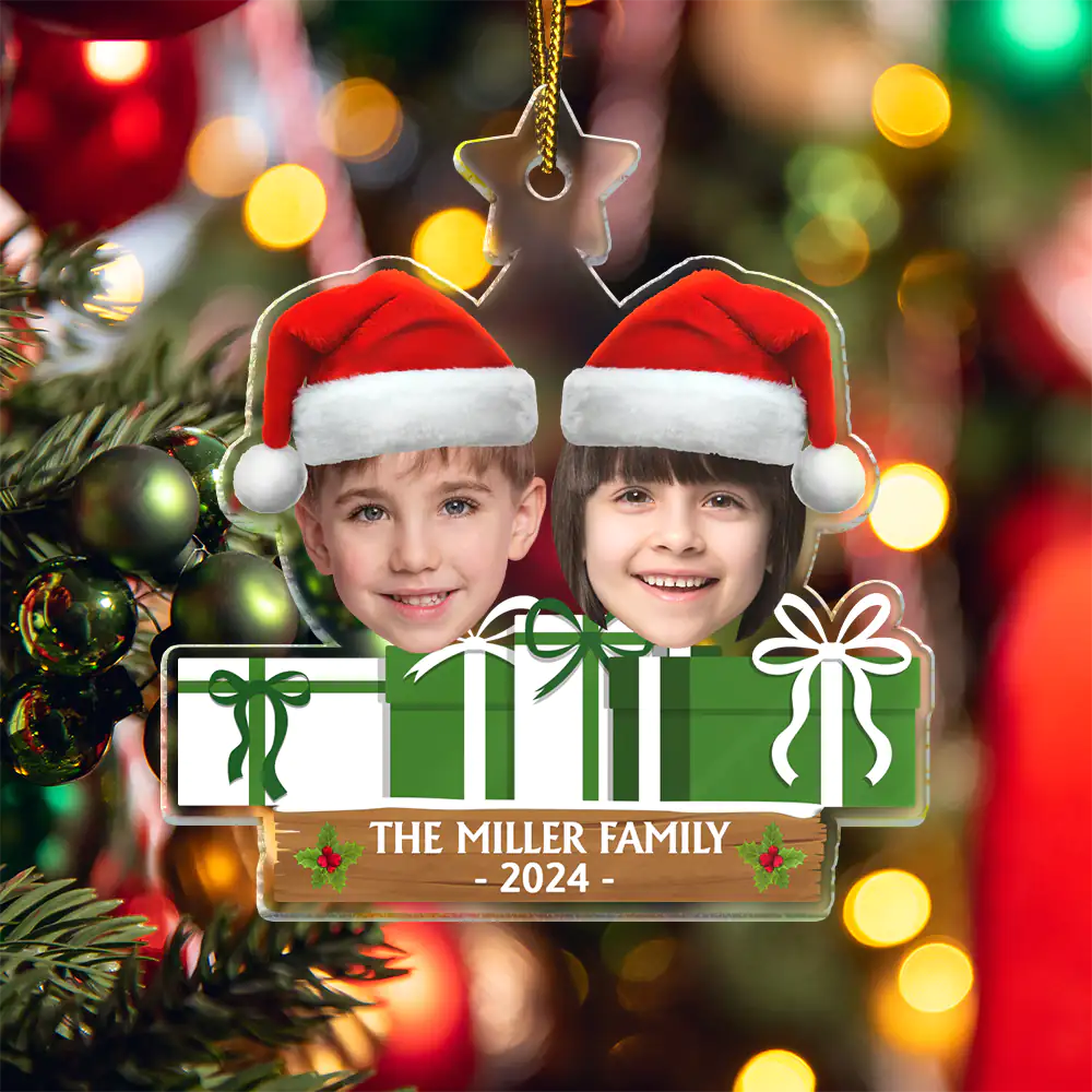 Custom Photo Funny Face Family, Friends - Personalized Cutout Acrylic Ornament ORNA1210