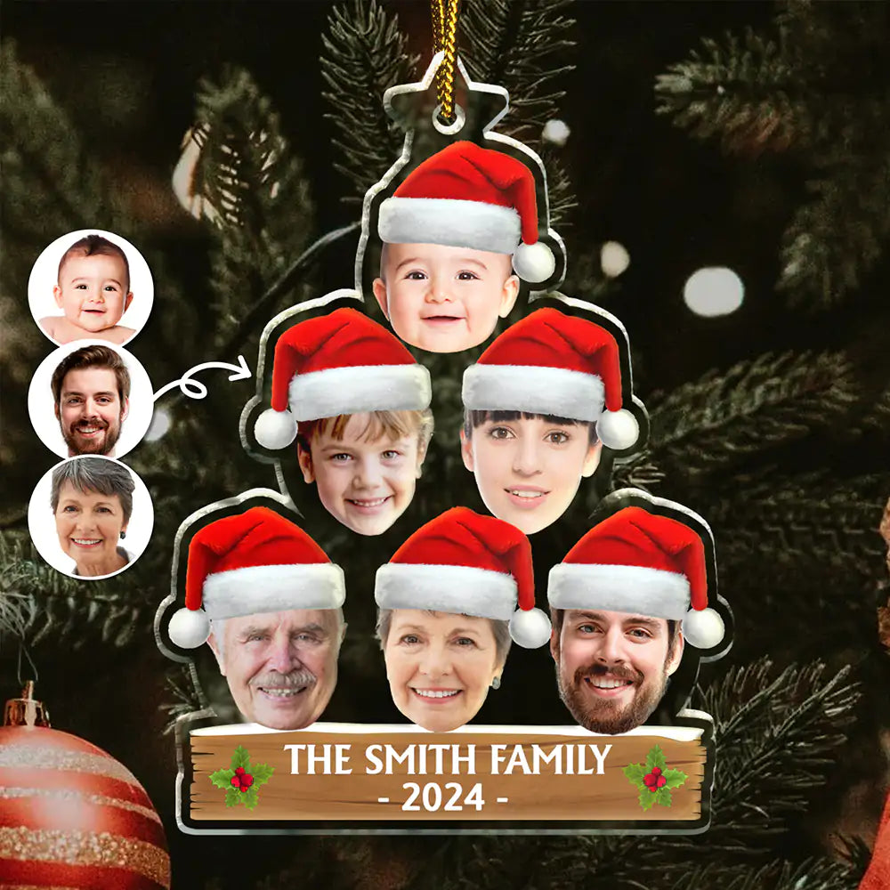 Custom Photo Funny Face Family, Friends - Personalized Cutout Acrylic Ornament ORNA1210