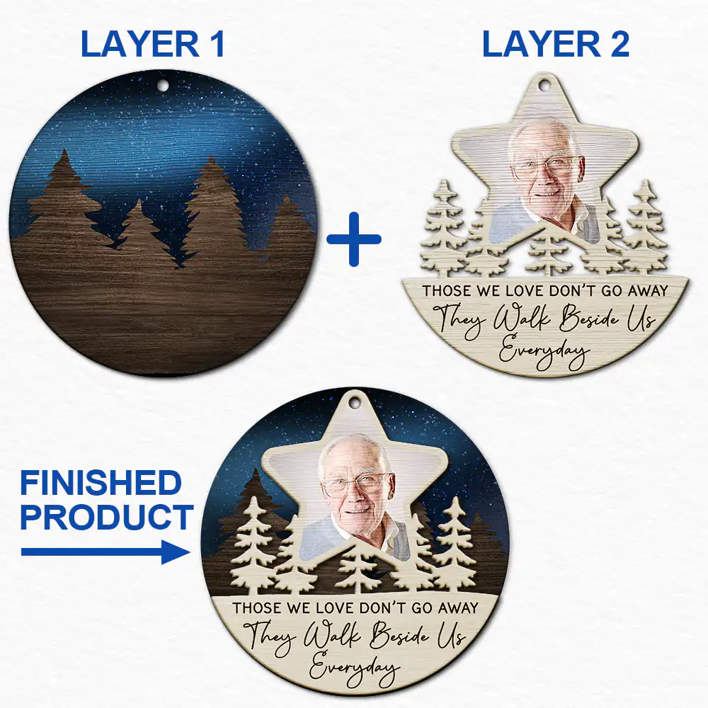 Custom Photo I'll See You On The Other Side Of The Stars - Personalized 2-Layered Wooden Ornament ORNA1210