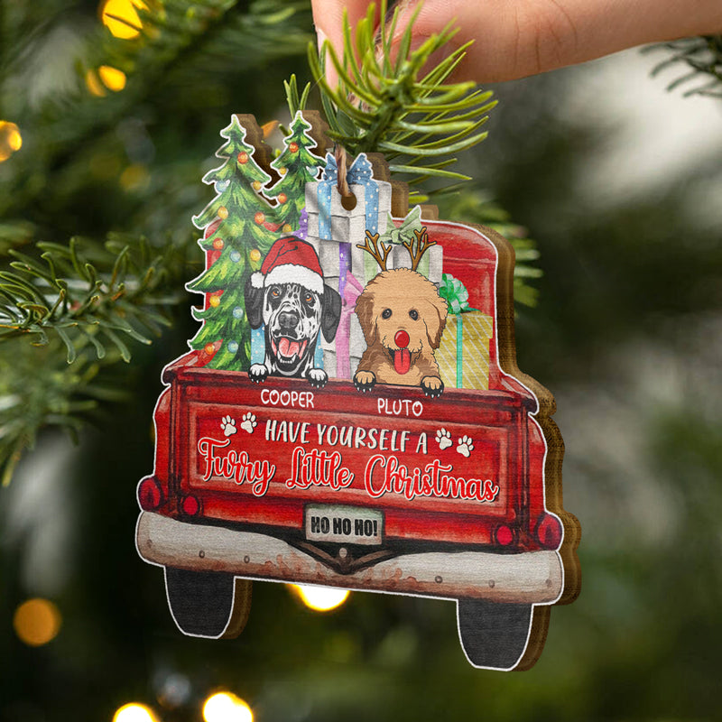 Have Yourself A Furry Little Christmas - Christmas Gift - Dog Lover, Cat Lover Gift - Personalized Custom Shaped Wooden Ornament ORNA1210