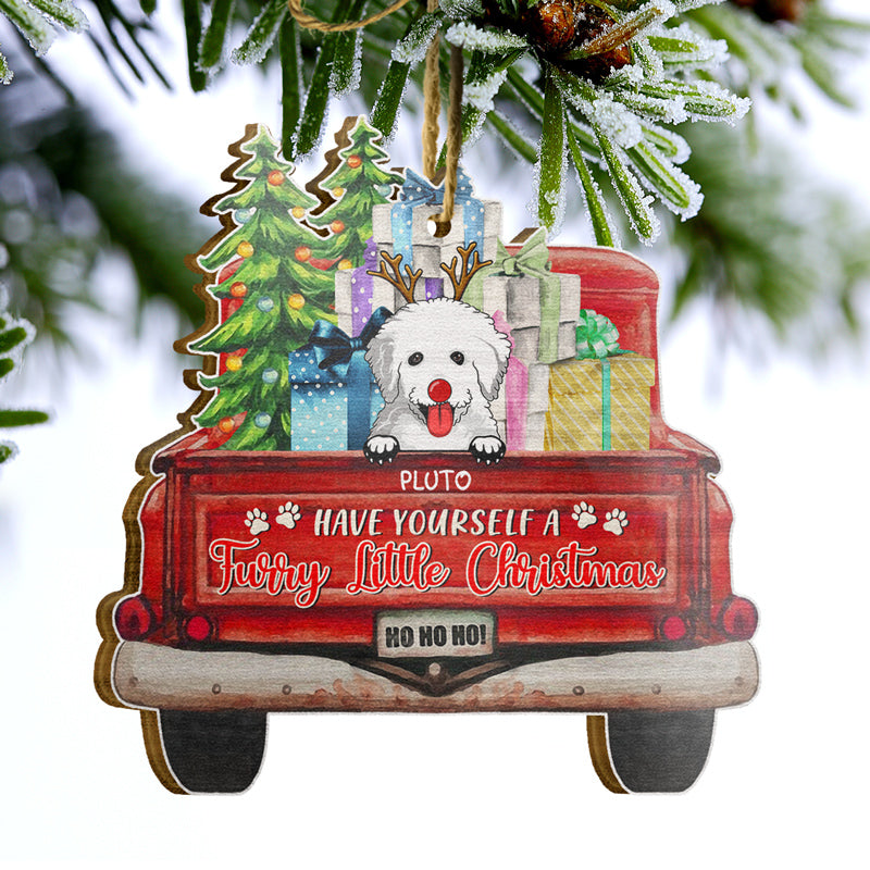 Have Yourself A Furry Little Christmas - Christmas Gift - Dog Lover, Cat Lover Gift - Personalized Custom Shaped Wooden Ornament ORNA1210