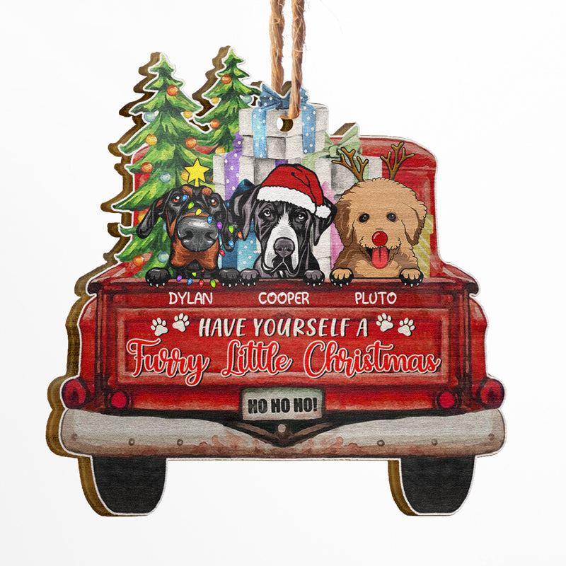 Have Yourself A Furry Little Christmas - Christmas Gift - Dog Lover, Cat Lover Gift - Personalized Custom Shaped Wooden Ornament ORNA1210